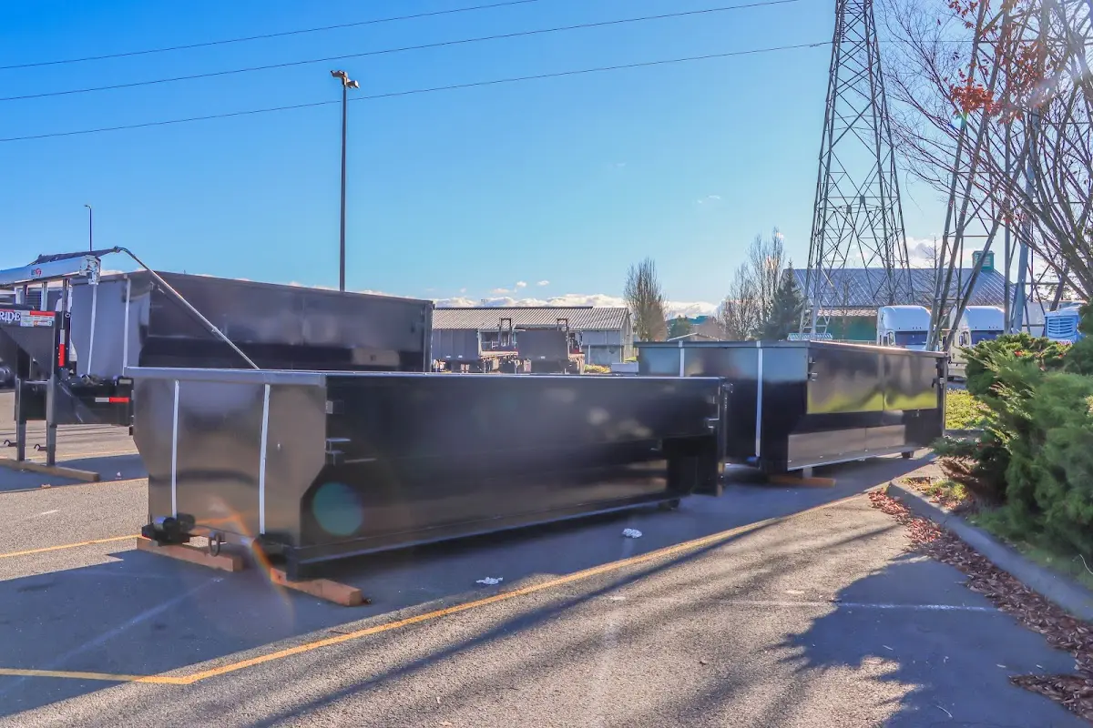 Roll-off dumpster ready for waste disposal at job site for Estate Cleanout Dumpster Rental in Sun Village